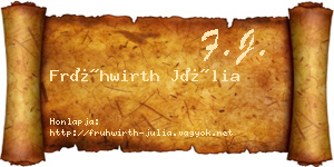 Frühwirth Júlia névjegykártya